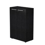 Armoire haute Flora - L82,8xP43xH119,8 cm - portes mélaminés - 2 étagères - frêne noir