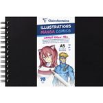 Carnet de dessin spiralé Manga Layout - A5 - 75 feuilles - 100gr - Clairefontaine