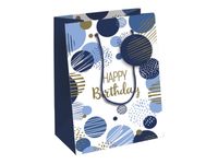 Clairefontaine Excellia - Sac cadeau - 21,5 x 10,2 x 25,3 cm - joyeux anniversaire - bleu