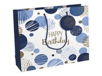 Clairefontaine Excellia - Sac cadeau - 37 x 12 x 27,5 cm - joyeux anniversaire - bleu
