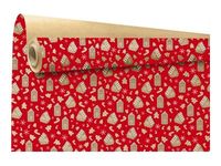 Logistipack HANSEL - Papier cadeau Kraft - 70 cm x 25 m - maisons en pain d'épices