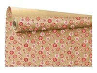 Logistipack Armance - Papier cadeau Kraft - 70 cm x 25 m - boules de Noel rouges