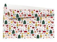 Logistipack Noella - Papier cadeau Kraft - 70 cm x 25 m - Noel