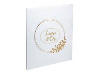 Exacompta - Livre d'or 100 pages tranche or 27x22cm Ringflower blanc