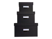 Exacompta OfficeByMe - Lot de 3 boîtes de rangement - noir