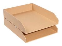 Exacompta OfficeByMe - Lot de 2 corbeilles à courrier - pour A4+ - beige