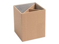 Exacompta OfficebyMe - Pot à crayons 3 compartiments - 10,7 x 9 x 9 cm - beige