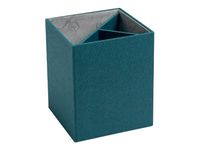 Exacompta OfficebyMe - Pot à crayons 3 compartiments - 10,7 x 9 x 9 cm - bleu canard