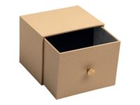 Exacompta OfficeByMe - Boîte à photos/fiches A6 - 1 tiroir - 4 intercalaires - beige