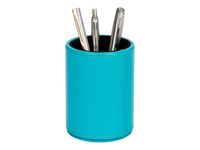 Quo Vadis Satiny - Pot à crayons - 7,5 x 10 cm - peau de vache - bleu canard