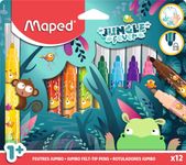 Maped Jungle Fever - 12 Feutres JUMBO en pochette carton