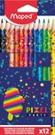 Maped Pixel Party - 12 Crayons de couleur en pochette carton