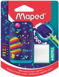 Maped Pixel Party - Taille-crayons gomme Connect 2 usages + 1 recharge gomme (blister)
