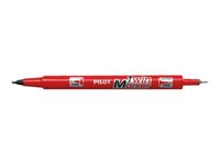 Pilot TWIN MARKER - Marqueur permanent - double pointe fine et extra fine - rouge