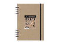Clairefontaine Kraft - Carnet de dessin à spirale - A5 - 80 feuilles - 115 gr