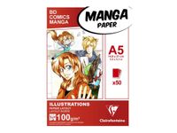 Clairefontaine BD Comics Manga illustrations - Bloc de dessin - A5 - 50 feuilles - 100 gr