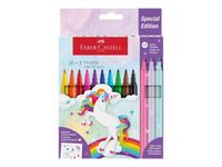 Faber-Castell Special Edition Licorne - 13 Crayons-feutres - couleurs assorties - encre à l'eau