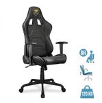 Fauteuil gamer ARMOR ELITE - accoudoirs réglables - appui-tête intégré - noir/or