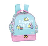 Sac à dos goûter Smiley Rainbow - 1 compartiment - bleu et rose - Hamelin