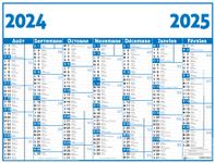 Calendrier Classic - 7 mois par face - 43 x 55 cm - bleu - Oberthur