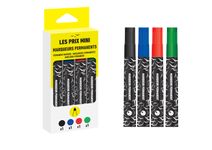 Les Prix Mini - Pack de 4 Marqueurs permanents - Assortis - pointe large
