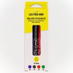 Les Prix Mini - Pack de 4 Stylos gel effaçables - couleurs assorties