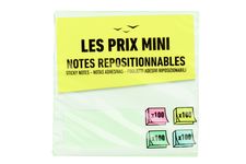 Les Prix Mini - Bloc Cube notes repositionnables - 400 feuilles - 76 x 76 mm - couleurs pastels assorties