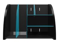 Exacompta Neo Deco - Organiseur de bureau 6 compartiments - noir/bleu