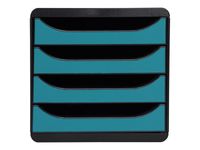 Exacompta Skandi - Module de classement 4 tiroirs - bleu Pacifique