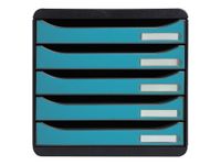 Exacompta Skandi - Module de classement 5 tiroirs - bleu Pacifique