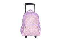 Sac à dos à roulettes KIP Prairie Fleurs - 2 compartiments - rose parme - Kid'Abord
