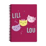 Cahier de textes à spirale Lili Lou - 18 x 22 cm - rose - Bagtrotter