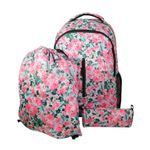 Sac à dos + sac gym + trousse 2 compartiments - hibiscus - Bagtrotter