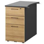 Caisson bout de bureau JAZZ+ - Profondeur 80 cm - 3 tiroirs - chêne du bocage