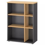 Bibliothèque JAZZ+ - L80 x H112 x P39 - 6 niches - chêne du bocage