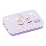 Boîte à bons points métal licorne violet - 9,2 x 6,6 x 1,7 cm - Viquel