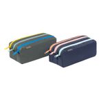 Portatodo Trizip 3 compartimentos Azul marino - Gris