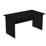 Bureau droit Trend - L140 - Pieds panneaux - plateau imitation frêne noir