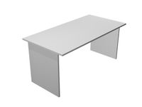 Bureau droit Trend - L140 - Pieds panneaux - plateau gris