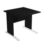 Bureau droit Trend - L80 - Pieds bois - plateau imitation frêne noir