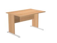 Bureau droit Trend - L120 - Pieds bois - plateau imitation hêtre