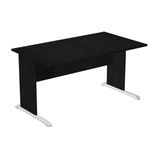Bureau droit Trend - L140 - Pieds bois - plateau imitation frêne noir
