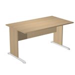 Bureau droit Trend - L140 - Pieds bois - plateau imitation chêne