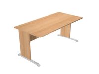 Bureau droit Trend - L160 - Pieds bois - plateau imitation hêtre