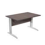 Bureau droit Trend - L120 - Pieds métals - plateau imitation frêne Toscan - pied alu