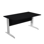 Bureau droit Trend - L140 - Pieds métals - plateau imitation frêne noir