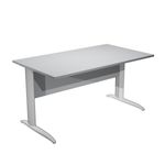 Bureau droit Trend - L140 - Pieds métals - plateau gris