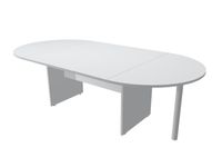 Table de réunion Trend - ovale - L220 cm - blanc