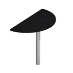 Extension demi-lune Trend - pied gris alu - plateau imitation frêne noir