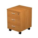 Caisson mobile Trend - L43xP52xH59,5 cm - 3 tiroirs avec serrure - imitation noyer clair